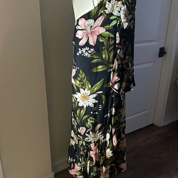 Farm Rio One-Shoulder Ruffle-Hem Dress - Picture 3 of 7